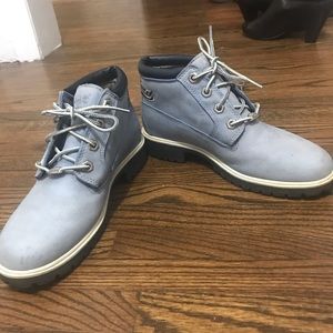 Baby blue Timberland boots